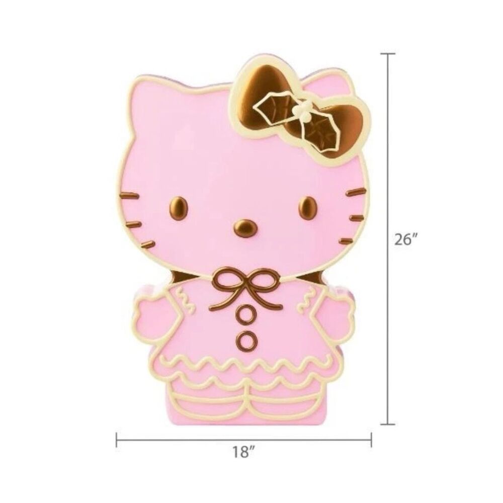 Hello‎ Kitty Lighted Gingerbread Blow Mold Gemmy Large Pink Holiday Decor